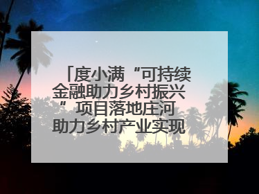 度小满“可持续金融助力乡村振兴”项目落地庄河 助力乡村产业实现绿色转型