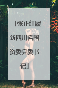 张正红履新四川省国资委党委书记
