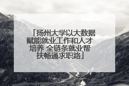 扬州大学以大数据赋能就业工作和人才培养 全链条就业帮扶畅通求职路