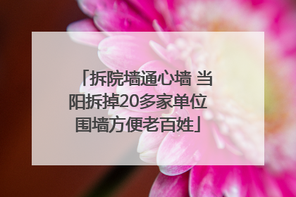 拆院墙通心墙 当阳拆掉20多家单位围墙方便老百姓