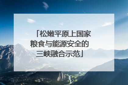 松嫩平原上国家粮食与能源安全的三峡融合示范
