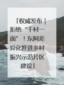 权威发布｜拒绝“千村一面”！东阿差异化推进乡村振兴示范片区建设