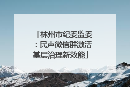 林州市纪委监委：民声微信群激活基层治理新效能