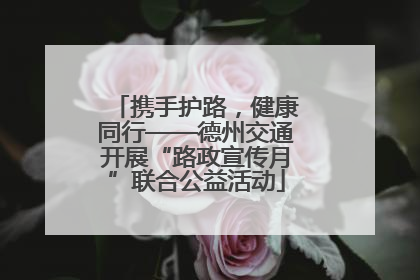 携手护路，健康同行——德州交通开展“路政宣传月”联合公益活动