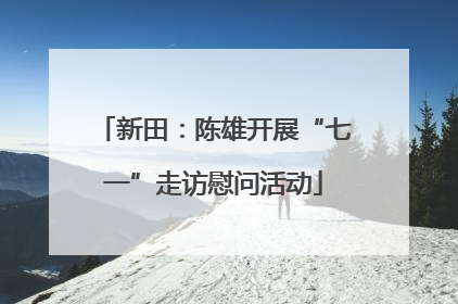 新田：陈雄开展“七一”走访慰问活动