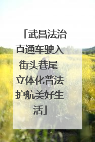 武昌法治直通车驶入街头巷尾 立体化普法护航美好生活