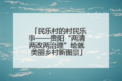 民乐村的村民乐事——贵阳“两清两改两治理”绘就美丽乡村新图景