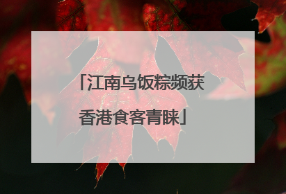 江南乌饭粽频获香港食客青睐
