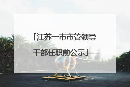 江苏一市市管领导干部任职前公示