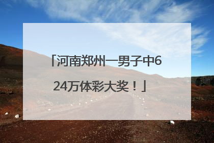 河南郑州一男子中624万体彩大奖！