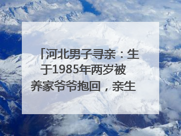 河北男子寻亲：生于1985年两岁被养家爷爷抱回，亲生父母疑为四川仪陇人｜红星寻人