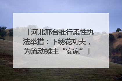 河北邢台推行柔性执法举措：下绣花功夫，为流动摊主“安家”