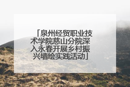 泉州经贸职业技术学院慈山分院深入永春开展乡村振兴墙绘实践活动