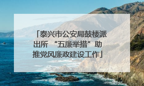 泰兴市公安局鼓楼派出所 “五廉举措”助推党风廉政建设工作