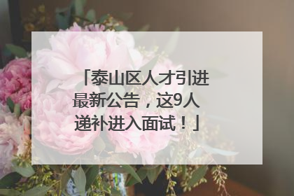 泰山区人才引进最新公告，这9人递补进入面试！