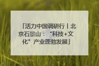 活力中国调研行丨北京石景山：“科技+文化”产业蓬勃发展