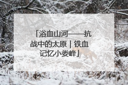 浴血山河——抗战中的太原｜铁血记忆小娄峰