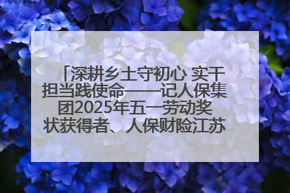 深耕乡土守初心 实干担当践使命——记人保集团2025年五一劳动奖状获得者、人保财险江苏南通海安支公司