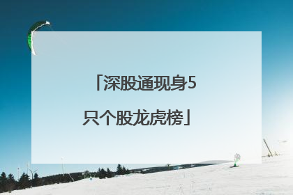深股通现身5只个股龙虎榜