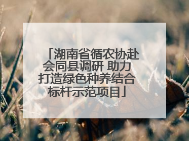 湖南省循农协赴会同县调研 助力打造绿色种养结合标杆示范项目
