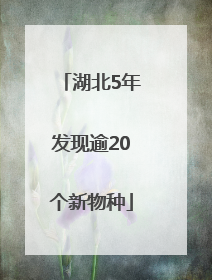 湖北5年发现逾20个新物种