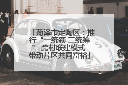菏泽市定陶区：推行“一统领 三统筹” 跨村联建模式 带动片区共同富裕