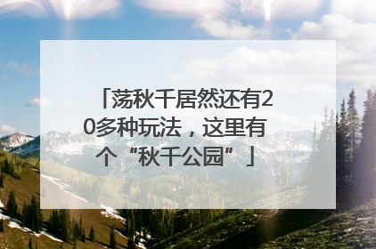 荡秋千居然还有20多种玩法，这里有个“秋千公园”