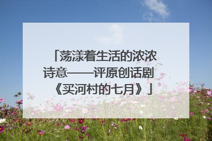 荡漾着生活的浓浓诗意——评原创话剧《买河村的七月》