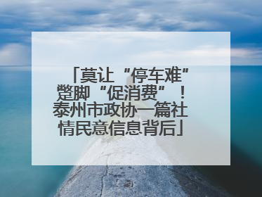 莫让“停车难”蹩脚“促消费”！泰州市政协一篇社情民意信息背后