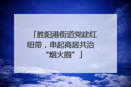 胜阳港街道党建红纽带，串起商居共治 “烟火圈”