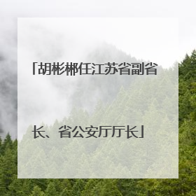胡彬郴任江苏省副省长、省公安厅厅长