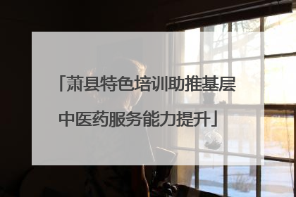 萧县特色培训助推基层中医药服务能力提升