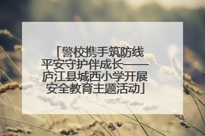警校携手筑防线 平安守护伴成长——庐江县城西小学开展安全教育主题活动