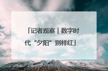 记者观察｜数字时代“夕阳”别样红