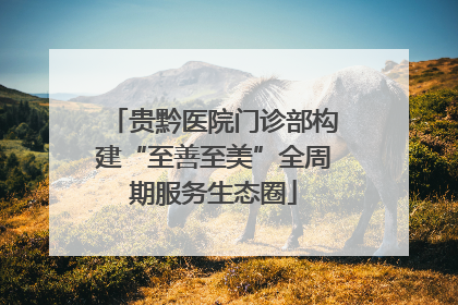贵黔医院门诊部构建“至善至美”全周期服务生态圈