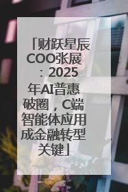 财跃星辰COO张展：2025年AI普惠破圈，C端智能体应用成金融转型关键