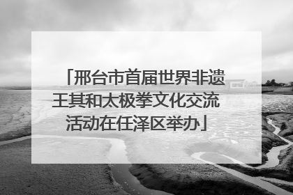 邢台市首届世界非遗王其和太极拳文化交流活动在任泽区举办