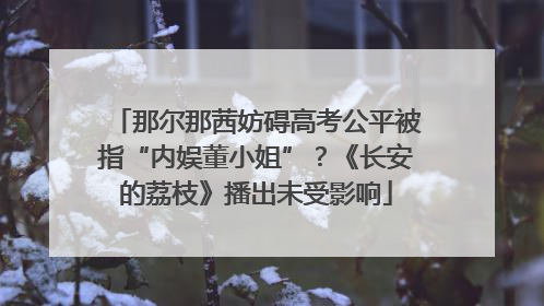 那尔那茜妨碍高考公平被指“内娱董小姐”？《长安的荔枝》播出未受影响