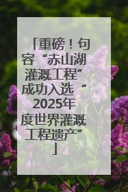 重磅！句容“赤山湖灌溉工程”成功入选“2025年度世界灌溉工程遗产”