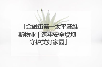 金融街第一太平戴维斯物业｜筑牢安全堤坝 守护美好家园