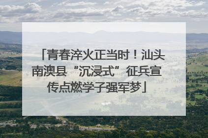 青春淬火正当时！汕头南澳县“沉浸式”征兵宣传点燃学子强军梦