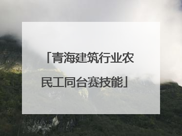 青海建筑行业农民工同台赛技能