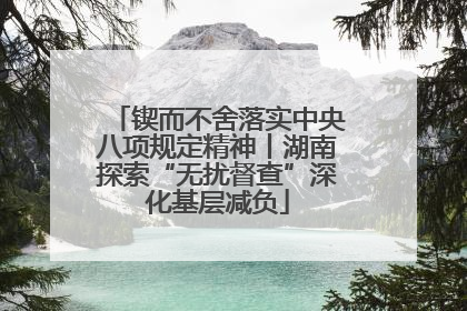 锲而不舍落实中央八项规定精神丨湖南探索“无扰督查”深化基层减负