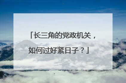 长三角的党政机关，如何过好紧日子？