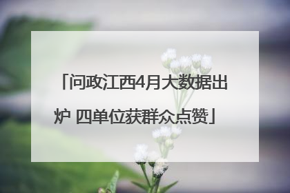 问政江西4月大数据出炉 四单位获群众点赞