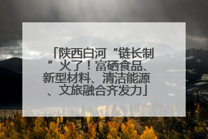 陕西白河“链长制”火了！富硒食品、新型材料、清洁能源、文旅融合齐发力