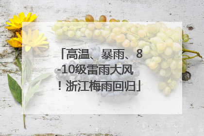 高温、暴雨、8-10级雷雨大风！浙江梅雨回归