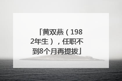 黄双燕（1982年生），任职不到8个月再提拔