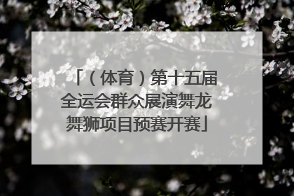 （体育）第十五届全运会群众展演舞龙舞狮项目预赛开赛