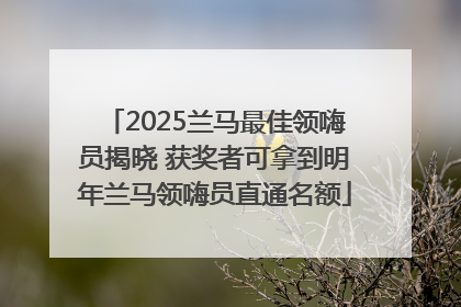 2025兰马最佳领嗨员揭晓 获奖者可拿到明年兰马领嗨员直通名额